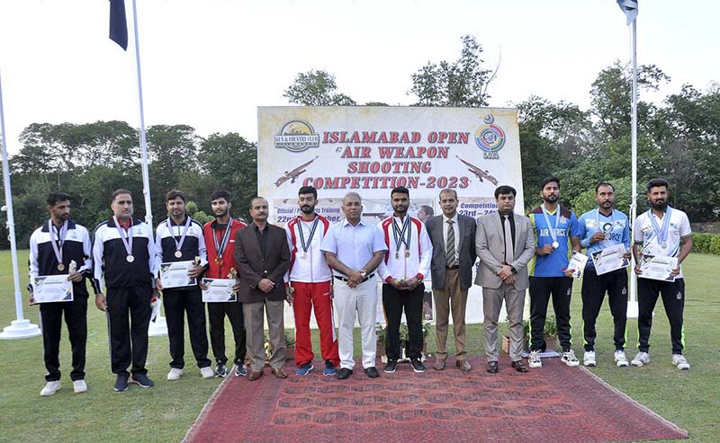 Inspectors General Of Police, Dr. Akbar Nasir Khan addressing the prize distribution ceremony of Islamabad Open Air Weapon Shooting Competition-2023 at Gun & Country Club