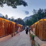 An attractive view of Gemstone and Handicraft Market of Women on the bank of River Gilgit