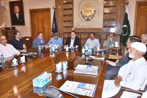 President Chamber of Commerce Abdul Ghafoor Malik addressing the meeting of Government Excellent Pilot High School Old Boys