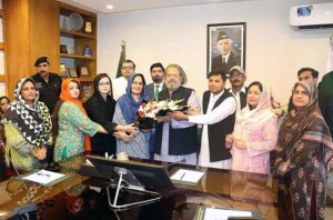 Federal Minister Madad Ali Sindhi visited the National Rahmatul-lil-Alameen Authority and met its Chairman Mr. Khurshid Ahmad Nadeem