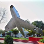 Indian warplane captured during 1965 war displayed at Memorial Martyrs in Chawinda.