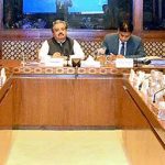 Senator Hidayat Ullah, Chairman Senate Standing Committee on Aviation presiding over a meeting of the committee at Parliament House