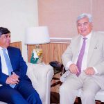 Caretaker Federal Minister for Commerce & Industry, Dr. Gohar Ejaz called on Dr. Kauser Abdulla Malik, Federal Minister for Food Security & Research.