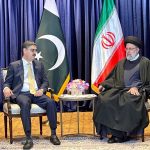 Caretaker Prime Minister Anwaar-ul-Haq Kakar meeting with the President of the Islamic Republic of Iran, Ebrahim Raisi on the sidelines of the 78th session of the United Nations General Assembly