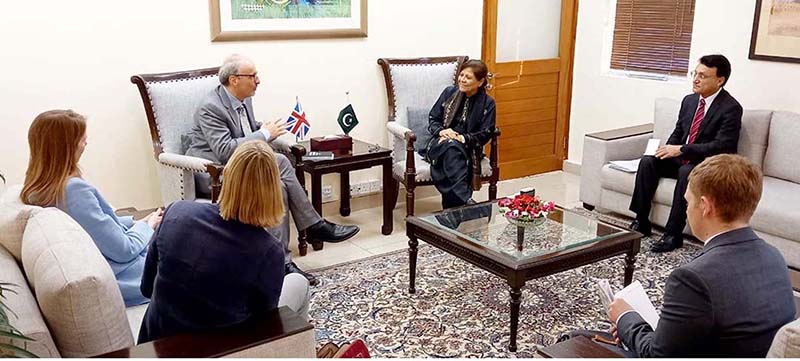 The Former Chief Economist DFID, Stefan Dercon and the British High Commissioner to Pakistan, Ms Jane Marriott call on Caretaker Minister for Finance, Revenue and Economic Affair Dr. Shamshad Akhtar at the Finance Division