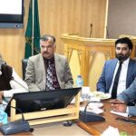 Federal Minister for Education, Professional Training, Madad Ali Sindhi is being briefed by DG FDE Amjad Ahmed during his visit to the Federal Directorate of Education