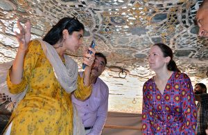 US Consul General Ambassador Ms. Kirsten Hawkins' being briefed about Pakistani cultural heritage sites by Wall City staff on the occasion of her visit to Lahore Fort.