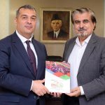 Caretaker Federal Minister for National Heritage & Culture, Jamal Shah presenting books to Ambassador of Azerbaijan, Khazar Farhadov