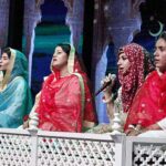 Women are reciting Naat ata Mehfil-e-Milad for Women organized by PNCA in connection with the Holy Month of Rabi-ul-Awwal