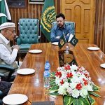 Chief Minister Gilgit-Baltistan Haji Gulbar Khan in a meeting with the delegation of Ismaili Regional council members at CM Secretariat