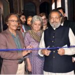 Caretaker Federal Minister for Education and Vocational Training Mr. Madad Ali Sindhi is inaugurating the Crafting Histories exhibition at NCA Lahore