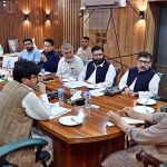 Chief Minister Gilgit-Baltistan Haji Gulbar Khan taking briefing from the Secretary Forest Gilgit-Baltistan Zafar Waqar Taj at CM Secretariat.