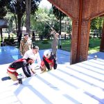 Caretaker Prime Minister Anwaar-ul-Haq Kakar lays down a floral wreath on the Yadgaar-e-Shuhada