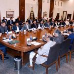 Caretaker Sindh Chief Minister Justice (retd) Maqbool Baqar presides over a joint meeting of Ulemas and divisional administration to finalize arrangements for 12th Rabi-ul-Awal at CM House