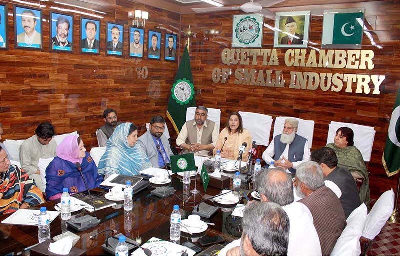 Commissioner Child Protection, Fauzia Nasreen addressing event organized incollaboration with Wafaqi Mohtasib at Quetta Chamber of Small Industry