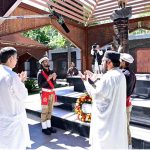 Caretaker Prime Minister, Anwaar-ul-Haq Kakar offers prayer at the Yadgaar-e-Shuhada