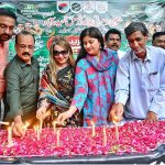 Members of Sohni Dharti Youth Council lit up the candles in memory of national heroes of 6th September in connection with Youm-E-Defa Pakistan outside press club