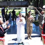 Caretaker Prime Minister, Anwaar-ul-Haq Kakar offers prayer at the Yadgaar-e-Shuhada