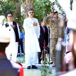 Caretaker Prime Minister Anwaar-ul-Haq Kakar receives guard of honor from GB Scouts