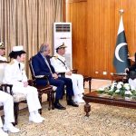 Commander of the Turkish Naval Forces, Admiral Ercument Tatlioglu, along with the members of his delegation, called on President Dr. Arif Alvi, at Aiwan-e-Sadr