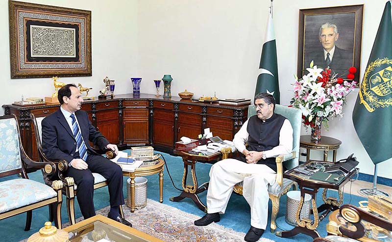 Special Assistant to Prime Minister on Overseas Pakistanis Jawad Sohrab Malik called on caretaker Prime Minister Anwaar-ul-Haq Kakar