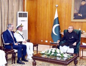 Commander of the Turkish Naval Forces, Admiral Ercument Tatlioglu, along with the members of his delegation, called on President Dr. Arif Alvi, at Aiwan-e-Sadr
