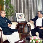 Caretaker Federal Minister for Religious Affairs and Inter-Faith Harmony, Mr. Aniq Ahmed, calls on President Dr. Arif Alvi, at Aiwan-e-Sadr