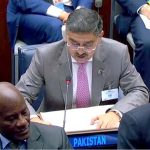 Caretaker Prime Minister Anwaar-ul-Haq Kakar addressing the conference on "Pandemic Prevention, Preparedness and Response" held on the sidelines of 78th session of the United Nations General Assembly