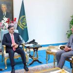 Permanent Representative of Pakistan to UN, Munir Akram calls on caretaker Prime Minister Anwaar-ul-Haq Kakar.