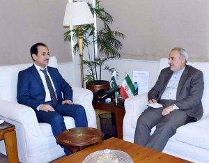 Mr. Reza Amiri Moghaddam, Ambassador of Iran to Pakistan called on Caretaker Federal Minister for National Health Services Regulations and Coordination, Dr. Nadeem Jan at his office