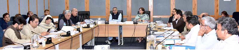 Senator Saifullah Abro, Chairman Senate Standing Committee on Power presiding over a meeting of the committee at Parliament Lodges