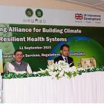 Caretaker Federal Minister for National Health Services Regulations and Coordination, Dr. Nadeem Jan addressing a Seminar regarding Climate Resilient Health Systems
