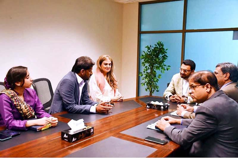 Caretaker Federal Minister for Human Rights, Khalil George in a meeting with US based NGO