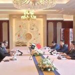 Federal Minister for Interior Sarfraz Ahmed Bugti in a meeting with Chinese State Councillor and Minister for Public Security Wang Xiao Hong