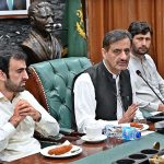 Advisor Information to Chief Minister Gilgit-Baltistan, Eman Shah addressing a press conference regarding current law and order situation in Gilgit-Baltistan