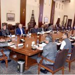 Sindh Caretaker Chief Minister Justice (Retd) Maqbool Baqar presides over a meeting of the Works & Service Department to review the progress of the ongoing development schemes at CM House