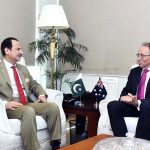 Australian High Commissioner to Pakistan, Neil Hawkins calls on Caretaker Federal Minister for National Health Services Regulations and Coordination, Dr. Nadeem Jan