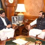 Punjab Governor Muhammad Baligh-ur-Rehman calls on Sindh Governor Kamran Khan Tessori at Governor House