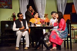 Artists performing during comic theatre play "Biwi Ho to Apni at Pakistan Theater Festival