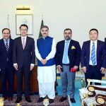 A delegation of Huawei Pakistan led by CEO Ethan Sun call on Caretaker Prime Minister Anwaar-ul-Haq Kakar