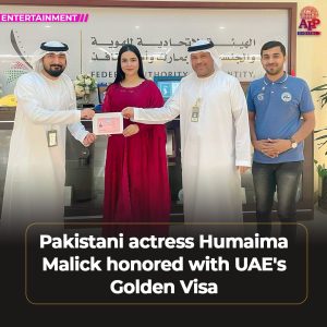 Humaima Malick acquires UAE's Golden Visa