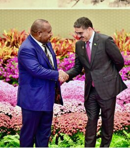 Caretaker Prime Minister Anwaar-ul-Haq Kakar meets Prime Minister of Papua New Guinea James Marape on the sidelines of 3rd Belt and Road Forum. 
