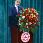 Caretaker Prime Minister Anwaar-ul-Haq Kakar addresses the faculty and students of Xinjiang University.