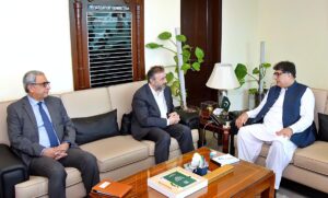 Country Head of World Bank Mr. Najy Benhassine called on Federal Minister for Privatisation Fawad Hasan Fawad.