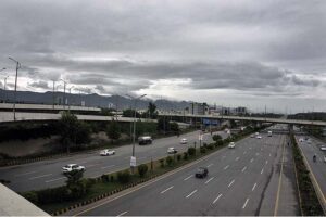 An attractive view of thick clouds hovering over the skies of Federal Capital.