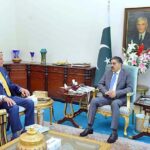 Hockey legend, former Captain of Pakistan Hockey Team Islahuddin Siddiqui calls on Caretaker Prime Minister Anwaar-ul-Haq Kakar.