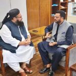Caretaker Federal Minister for Human Rights Khalil George held a meeting with Chairman Pakistan Ulema Council Maulana Tahir Ashrafi.