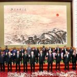 Caretaker Prime Minister Anwaar-ul-Haq Kakar in a group photo with President Xi Jinping and world leaders participating in the 3rd Belt and Road Forum.