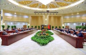 Caretaker Prime Minister Anwaar-ul-Haq Kakar along with a delegation meets with Member of Politburo of Central Committee of the Communist Party of China and Party Secretary Mr. Ma Xingrui.