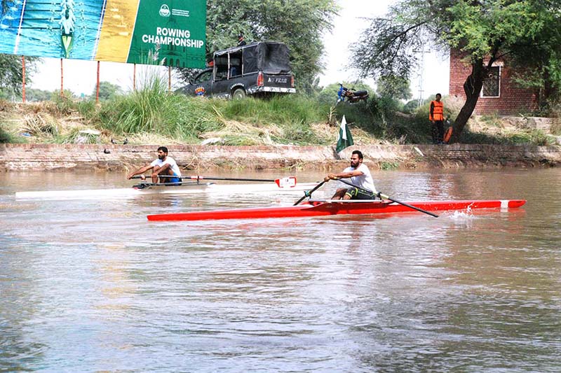 Women Athletes participating in the sailing competition during the First Bahawalpur South Punjab Rowing Boating Champion ship